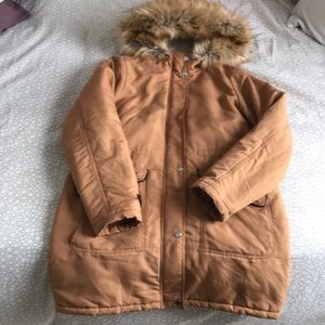 Brown Vero Moda Parka with Faux Fur trimmed hood